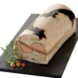 DOME DE CREVETTES, GAMBAS, FOIE GRAS, FIGUES ET PAIN D'EPICES 940GR